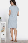 Zivame Farm Lore Knit Cotton Knee Length Nightdress - Sky Blue — thumbnail 4
